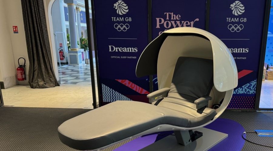 A MetroNaps EnergyPod nap pod, hired by Team GB for their athletes at the Paris Summer Olympics.
